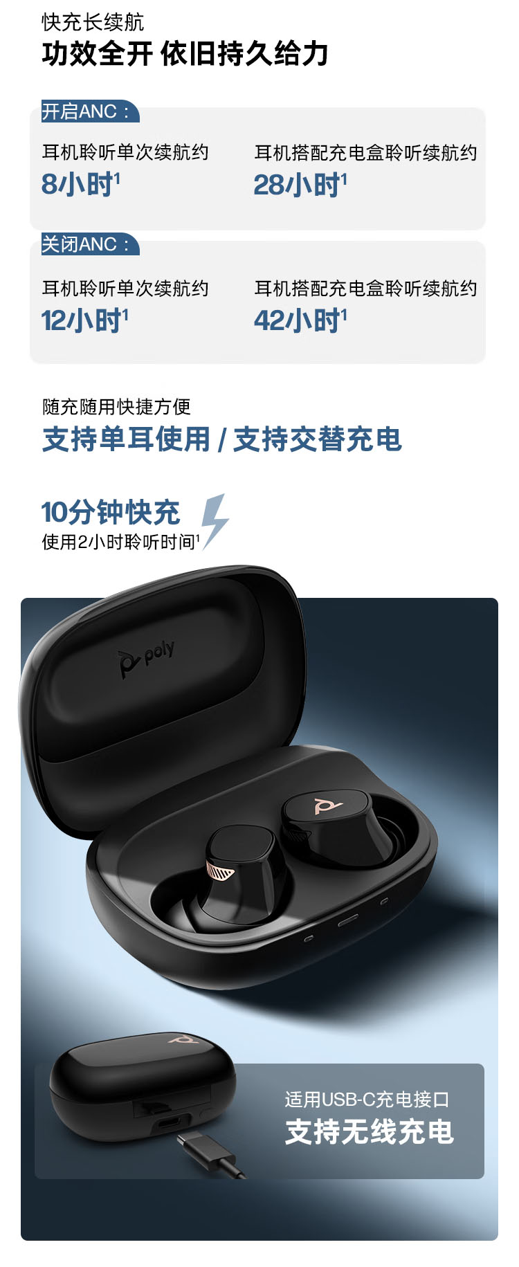 Poly Voyager Free 20入耳式蓝牙耳机 Poly Voyager Free 20入耳式蓝牙耳机